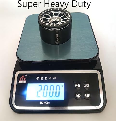200g Super Heavy 2.2 Beadlock Wheels Rims for 1/10 RC Crawler 4pcs (Silver Black) - color: Silver Black