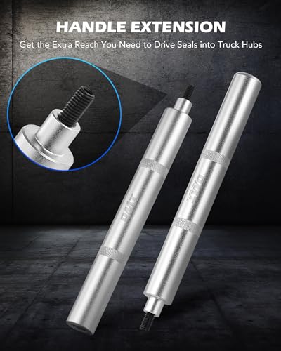 Orion Motor Tech Truck Hub Seal Installer Kit, 9pcs Heavy Duty Seal Drivers Compatible with Class 7 8 Trucks, 4-13/16" to 6-5/16" Large Race and Seal Drivers for Truck Hub Seal Removal Installation | 9pc Bearing Race and Seal Driver Set with Large Race an