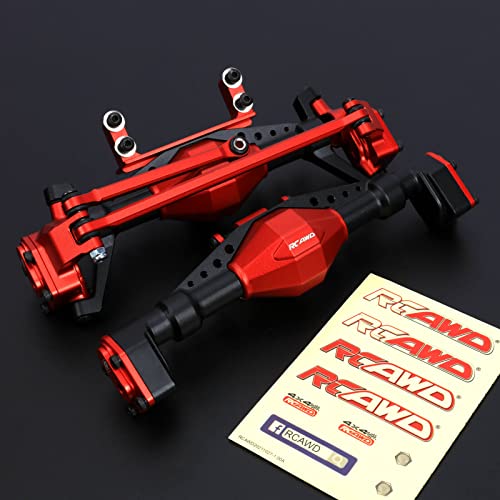 RCAWD Rear & Steering Axle Assembled & Front & Rear Axle Housing Without Gears Upgrades for 1/18 Axial UTB18 Capra Trail Buggy Crawlers Aluminum Parts AXI218001 Red - color: Red