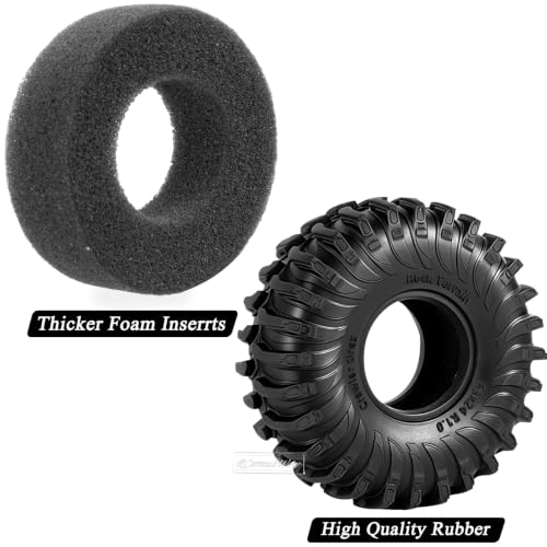 1.0 Beadlock Dually Wheels and Tires for 1/24 1/18 RC Crawler Car SCX24 TRX4M,Soft Mud Tires 1.0 Beadlock Tires Set Brass 1.0 Beadlock Wheels Double Wheels,4pcs,Style3 - style: Style3(4pcs)