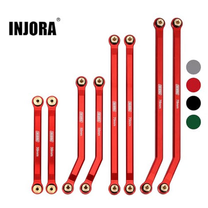 INJORA High Clearance Front 4 Links Set for SCX24 Gladiator Dodge Power Wagon 1/24 RC Crawler Car Axial, 8PCS (Red) - color: Red
