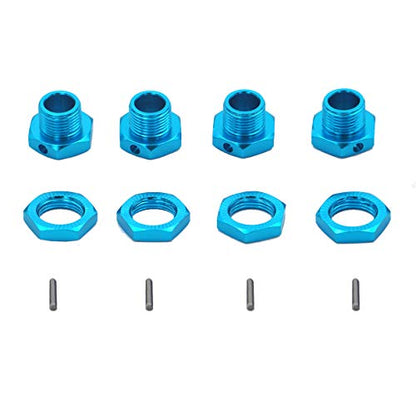 4PCS Vgoohobby M17 17mm Aluminum Wheel Hex Hubs Tires Adapter Nut Compatible with HPI HSP Traxxas Losi Axial Kyosho Tamiya Redcat Himoto 1/8 RC Car Truck Buggy,Blue