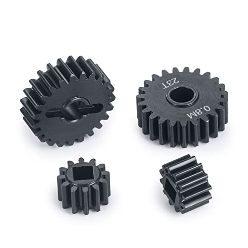 MORLORDY RC Aluminum Alloy Overdrive Portal Gears 0.8M 12T Drive Gear 23T Output Gear Set for 1/10 Scale SCX10 III Capra AXI03000 AXI03004 Upgrade Gears - size: 12T 23T