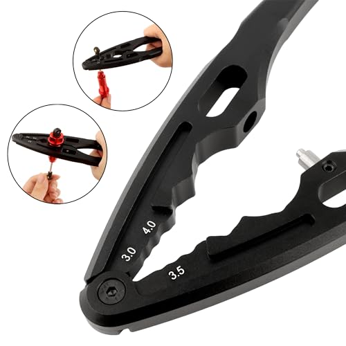 Universal RC Multi Shock Shaft Pliers W/Ball End Multi-Function Clamp Tools for All 1/8 1/10 1/12 1/14 1/16 1/18 Scale Cars Trucks (Black)