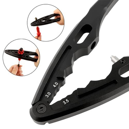 Universal RC Multi Shock Shaft Pliers W/Ball End Multi-Function Clamp Tools for All 1/8 1/10 1/12 1/14 1/16 1/18 Scale Cars Trucks (Black)