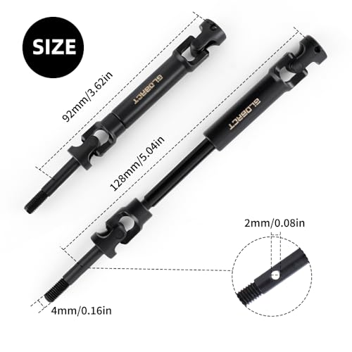 GLOBACT 2PCS 1144 Steel CVD Rear Driveshaft for Slash/Rustler/Stampede/Hoss - size: 2PCS