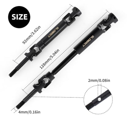 GLOBACT 2PCS 1144 Steel CVD Rear Driveshaft for Slash/Rustler/Stampede/Hoss - size: 2PCS