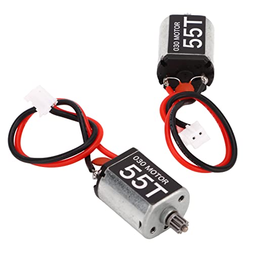 Topyond Metal Low Noise Lightweight RC Car Motor - 030 55T Brushed Motor | Metal Low Noise Lightweight RC Car Motor - 030 55T Brushed Motor with 11T Gear for AXIAL SCX24 1/24 0.8x0.6x0.5in