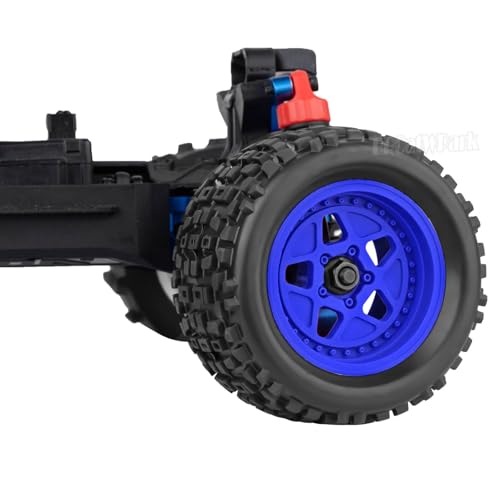 12mm Hex RC Truck Wheels and Tires for 1/18 Granite/1/18 Typhon RC Monster Truck Car,RC Drift Off Road Buggy Rally Truck Tires,4Pcs(Navy Blue) - color: Navy Blue - (4pcs Wheel)