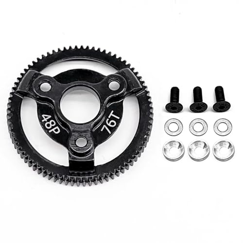 RC 48P 76T Spur Gear Hardened Steel Spur Gear Upgrades Part for Traxxas 1/10 Slash Stampede Rustler Bandit 2WD VXL XL-5 F-150 SVT, (76T) - size: 48P-Spur Gear-76T