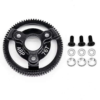 RC 48P 76T Spur Gear Hardened Steel Spur Gear Upgrades Part for Traxxas 1/10 Slash Stampede Rustler Bandit 2WD VXL XL-5 F-150 SVT, (76T) - size: 48P-Spur Gear-76T