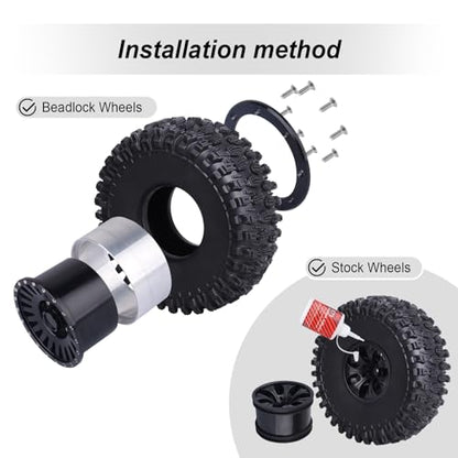 HobbyPark 4pcs RC 2.2" Crawler Tires Mud Terrain Super Grip Soft Height 144mm 5.67 inch fit 2.2 Beadlock Wheels Compatible with TRX4 Sport Redcat Everest 10 Axial RBX10 Ryft 4WD Capra 4WS w/Foam