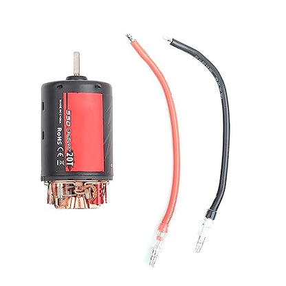 5-Slot 550 Brushed Motor 20T 0.50mm Wire High for /10 RC Crawler Replacement Accessory, Compatible with Axial Cars