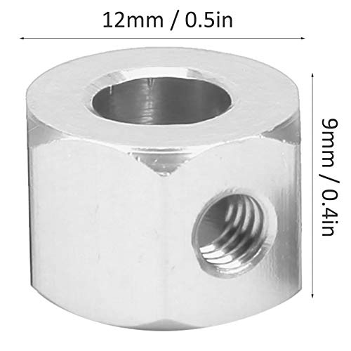 VGEBYRC Hex Extension, 5mm to 12mm Aluminum Alloy Wheel Extension Hex Drive Hub Adapter for RC Car WPL D12 RC Truck(Silver)