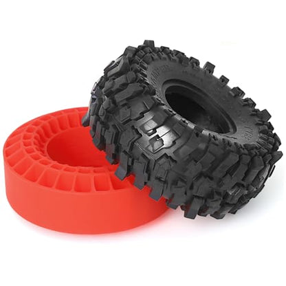 REDSPIDER 1.9 Crawler Tires （4pcs）， Soft Rubber Mud 1.9 Tires OD 118 * 45MM For RC Crawler Car Traxxas TRX4 Axial SCX10 SCX10 II RC4WD D90 D110 TF2 Tamiya CC01 Gen8 (Red silicone insert) - color: Red silicone insert