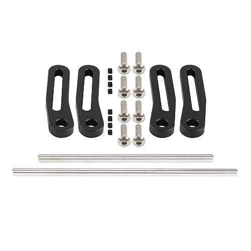 AMK RC Bumper Aluminum Alloy Modular 1/10 RC Crawler Bumper Front Rear Bull Bars for 1/10 RC Crawler LCG Rigs Builds TRX4 SCX10 Gspeed Power Wagon Body DIY (1/10 RC Crawler Bumper Black)