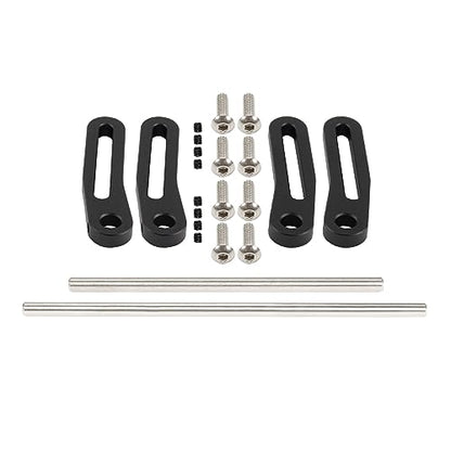 AMK RC Bumper Aluminum Alloy Modular 1/10 RC Crawler Bumper Front Rear Bull Bars for 1/10 RC Crawler LCG Rigs Builds TRX4 SCX10 Gspeed Power Wagon Body DIY (1/10 RC Crawler Bumper Black)