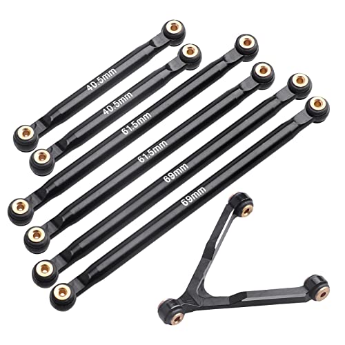 1/24 RC Link Kit with Aluminum Front Steering Linkage Set Fits for Axial SCX24 Deadbolt AXI90081 1/24 RC Crawler Car Upgrade Parts