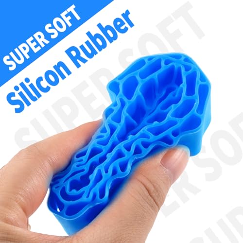 1.3" Silicone Rubber Insert Foam fit for 68-72mm*24-27mm 1.3" Tires, Ultra Soft Blue Silicone Rubber Liner for TRX4M SCX24 1/18 1/24 Crawler Tire, Replacement of Sponge Foams 4pcs (Blue)