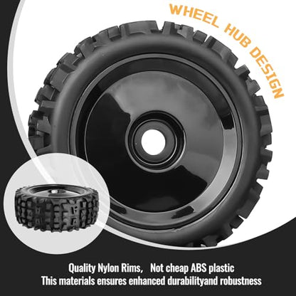 17mm Hex Preglued Wheels Tires Set 1/8 RC Truck Compatible with Arrma Typhon 6S Blx Talion Losi 8IGHT