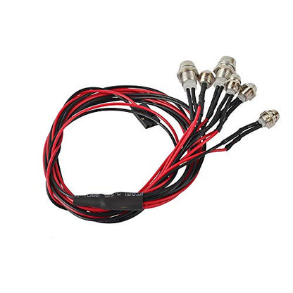 RC Car LED Light Kit, 6 LED Light Set Headlight Taillight for Tamiya D3 SCX10 D90 HSP Kyosho HPI 1/10 1/8 RC Model Car Truck Tank Lighting