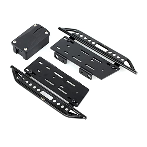 LCX Racing 1/10th RC Crawler Car Metal Rail Steel Side Step Running Board Rock Slider for Axial SCX10 II 90046 Wrangle Body