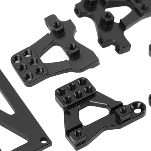 JTLB RC Shock Damper Bracket RC Damper Mount Stand Shock Mount Suspension Bracket Aluminum Alloy Carbon Fiber Upgrade with Metal Mounts for 1/18 Crawler (Black)
