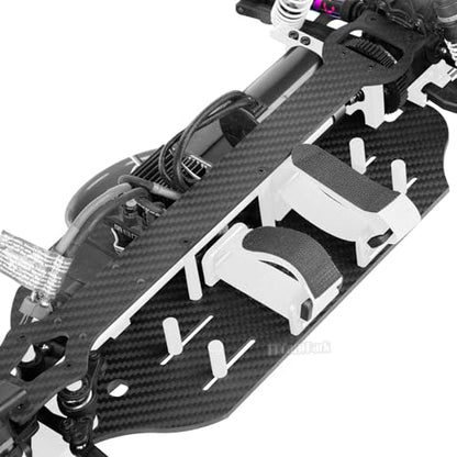 Carbon Fibre Chassis Upgrades Part for 1/10 Slash 4X4 VXL,RC Chassis Protect Armor Skid Plate Guard Hops Up,Replace #TRA6808,Silver - color: Silver - (Carbon Fibre Chassis)