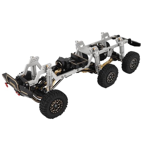 TRX-4M 6x6 RC Chassis Frame with Axles Transmission Wheels Skid Plate DIY for TRX4M 1/18 RC Crawler Metal Upgarde Parts (Silver) - color: Silver