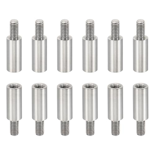 PATIKIL 24pcs M3 Standoffs, M3 12+6mm Spacer Standoffs Steel Threaded Standoffs Screws Kit 3mm ID 5mm OD Metric Male Female Thread Adapters for Circuit Board PCB RC Drones Motherboard - size: 12+6mm L