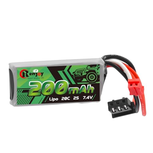 7.4V Lipo Battery 2S 20C 200mAh Rechargeable Lithium Battery with PH2.0 Plug for RC Car Trucks Axial SCX30 - color: 200mAh/ 1pcs