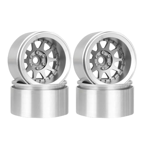 Aluminum 2.2" Beadlock Wheel Offset -10mm Metal Rims for SCX10 RR10 TRX4 VS4-10 Gen8 1/10 RC Crawler Car Upgrade Parts (10-Spoke, Gray) - color: 10-spoke, Gray
