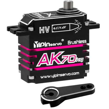 GOUPRC AK 70kg Aluminium Brushless RC Servo for 1/8 1/10 1/12 RC Truck Car Crawler Boat Robot, 8.4V Oblique Gear High Torque Steering Servo - size: AK70KG