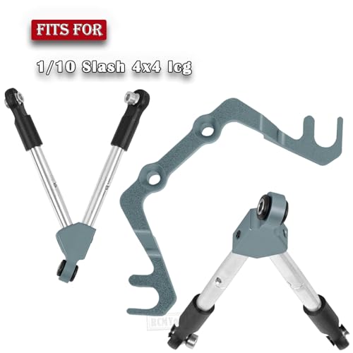 RC 7075 Aluminum Front Tie Rods w/Stabilizer Upgrades Part for 1/10 Slash 4x4 lcg,7075 Aluminum Alloy Front Tie Rods Hop Ups,Titanium - color: Titanium - (Upgrades)