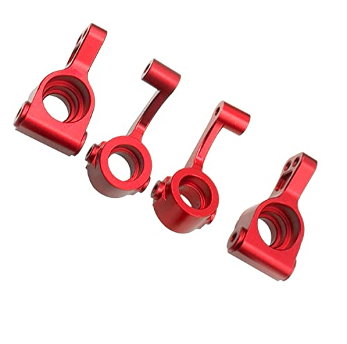 ShareGoo Metal Steering Hub Blocks & C-Hub Carriers Caster Blocks & Rear Stub Axle Carriers Compatible with Horizon ECX 1/10 2WD Ruckus Axe Brutus Circuit AMP MT/DB Crush RC Car Tuck (Red) - color: Red