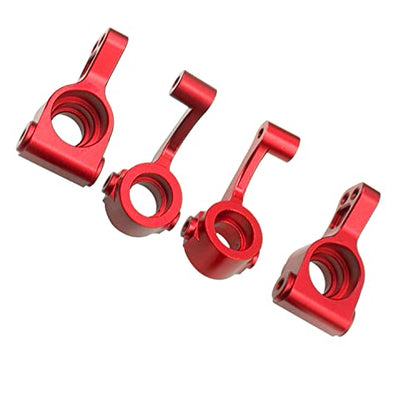 ShareGoo Metal Steering Hub Blocks & C-Hub Carriers Caster Blocks & Rear Stub Axle Carriers Compatible with Horizon ECX 1/10 2WD Ruckus Axe Brutus Circuit AMP MT/DB Crush RC Car Tuck (Red) - color: Red