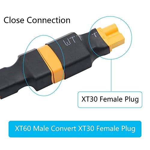 XT60 Male to XT30 Female Adaptor,XT30 Female to XT60 Male Wireless Connector Plug for RC FPV Drone Car Lipo NiMH Battery Charger ESC(4Pcs) - size: XT60 Male to XT30 Female (4Pcs)