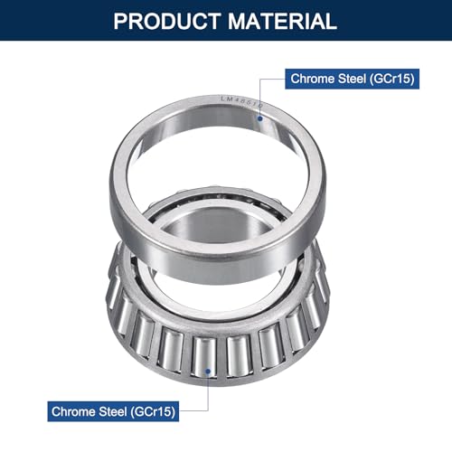 LM48548/10 Tapered Roller Bearing Cone and Cup Set | 1.377" Bore 2.5624" OD 0.7099" Cup Width, Chrome Steel Taper Bearings Set, ABEC-3 - size: LM48548/LM48510
