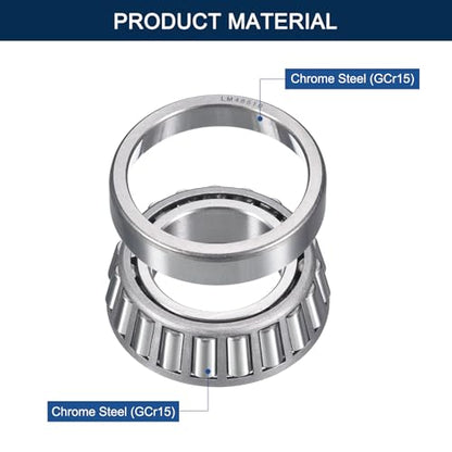 LM48548/10 Tapered Roller Bearing Cone and Cup Set | 1.377" Bore 2.5624" OD 0.7099" Cup Width, Chrome Steel Taper Bearings Set, ABEC-3 - size: LM48548/LM48510