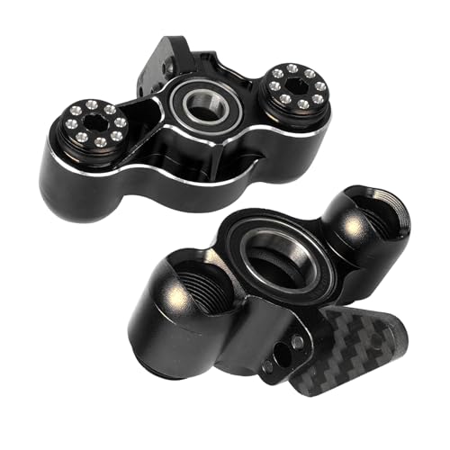 Aluminum Front Steering Knuckles Blocks for ARRMA 6S 1/8 Mojave | TYHPON Infraction FIRETEAM Felony BLX 6S 1/7 4WD, RC Caster Blocks C-Hubs w/Bearings,Hub Carriers Parts AR330187 - color: Black, size: Front Steering Knuckles(Thin)