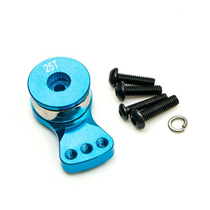 Aluminum Alloy 25T Servo Saver 3 Holes/5 Holes Adjustable Servo Horn 25T Adjustable Arm Compatible with Futaba Tamiya Servos 1/10 Tra-xxas RC Car Boat Helicopter Upgrades (Blue-M) - color: Blue-m