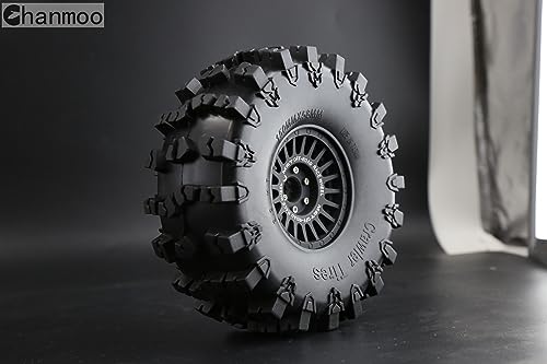 2.2 RC Crawler Tires Soft Rubber Mud Snow Swamper Tyres OD 150mm For 1/10 RC Rock Crawler Car Axial SCX10 90047 D90 TF2 Tamiya CC01 Traxxas TRX4 2.2 inch Beadlock Wheel Rims 4PCS