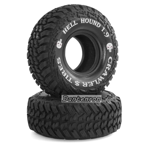 1.9 Inch RC Crawler Tires OD 118mm 1/10 Soft Rubber Wheels Tyres For 1:10 Scale Crawler Car Traxxas TRX4 RC4WD D90 Axial SCX10 II Tamiya CC01 Gen8 Redcat 1.9" Beadlock Wheels 4Pcs