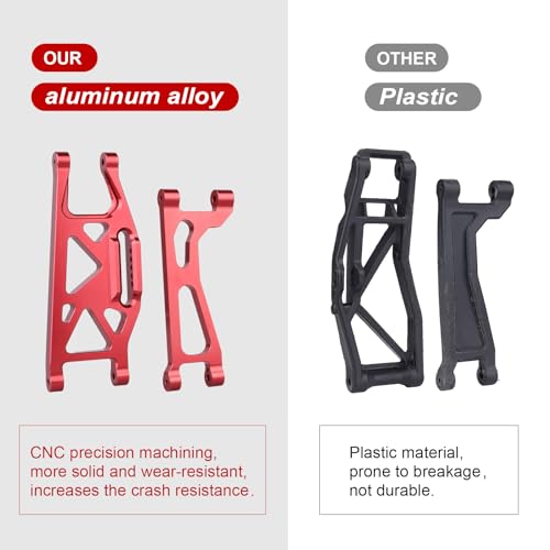6061-T6 Aluminum Suspension Arms – Front & Rear Upper/Lower Link Set for Traxxas X-Maxx 89076 89086 (Replacement for WideMaxx 8995/8998/8999, Red, 8PCS) - color: Red
