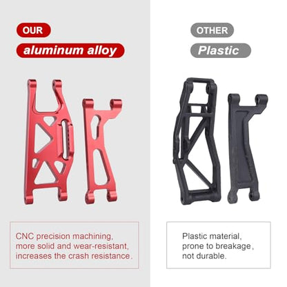 6061-T6 Aluminum Suspension Arms – Front & Rear Upper/Lower Link Set for Traxxas X-Maxx 89076 89086 (Replacement for WideMaxx 8995/8998/8999, Red, 8PCS) - color: Red