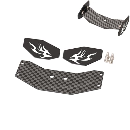 Aluminum Carbon Fiber Rear Wing Tail Spoiler for Losi 1/24 Micro-B 2WD Buggy RC Tail Wing Parts (Black Tail Wing) - color: Black Tail Wing