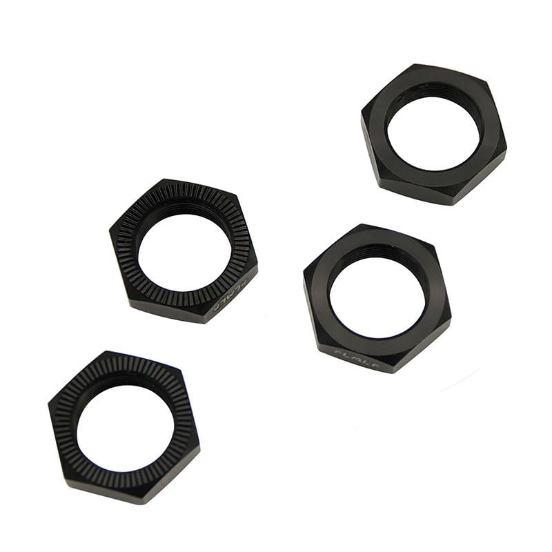 FLMLF 24mm RC Car Wheel Nuts 4-Piece Set (Black) | for 1/5 HPI ROFUN BAHA ROVAN KM Baja 5B 5T 5SC Truck Parts - color: Black