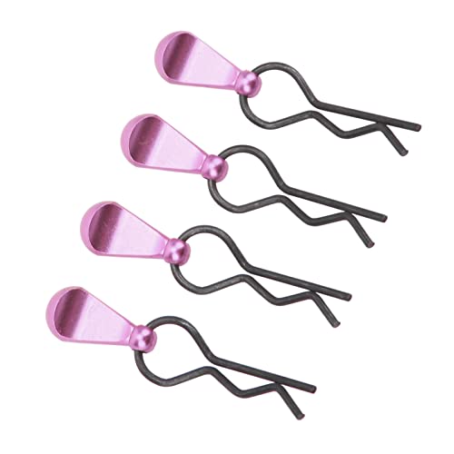 RC Body Clips R Pins Stainless Steel Durable High Strength Metal RC Car Body Clips with Aluminium Alloy Pull Tabs for 1/8 1/10 RC Model Cars Black 34x12mm 4pcs (Purple) - color: Purple
