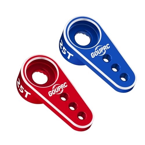 GOUPRC 25T SCX24 Servo Horn Servo Arm Kit for High Torque Servo for SCX24 1/24 RC Crawler Upgrades, Not for Original Servo Blue Red - color: Blue Red