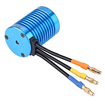 RC Car Motor Brushless Motor, 3000KV / 4370KV Sensorless Brushless Motor RC Motor Cooling Fans Surpass for 1/10 1/12 RC Car Truck Crawler (4370KV)